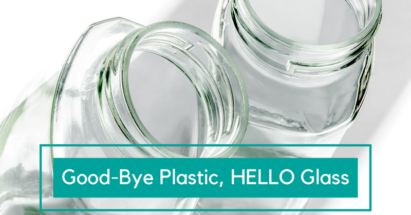 Switching to glass bottles and jars for our clean natural skincare line.