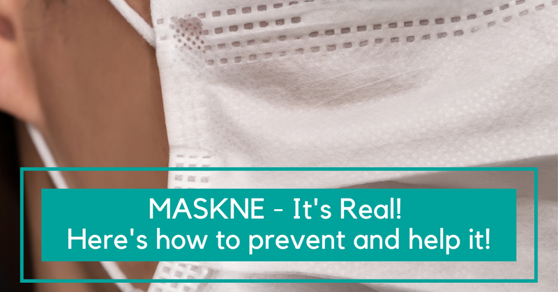 Maskne - skincare problems from wearing a face mask.